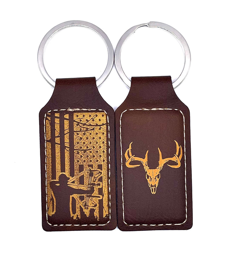 American Bowhunter, Leather Engraved Keyring